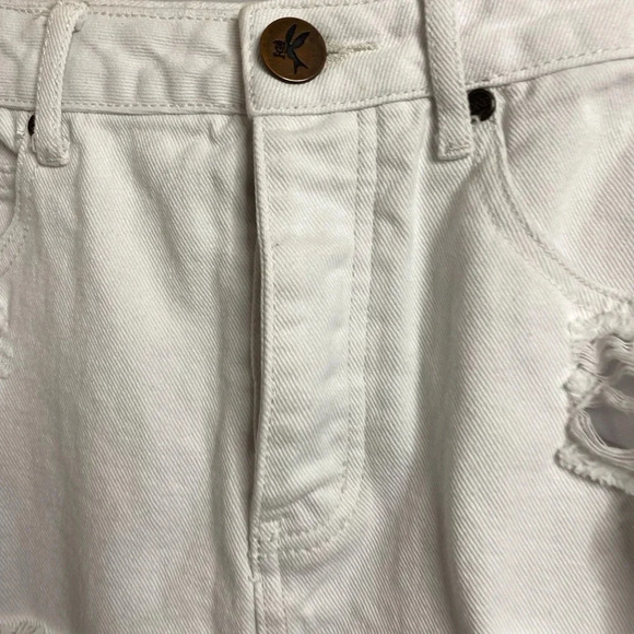 One X OneTeaspoon Brand distressed white Jean Skirt Size 29 - Picture 5 of 5